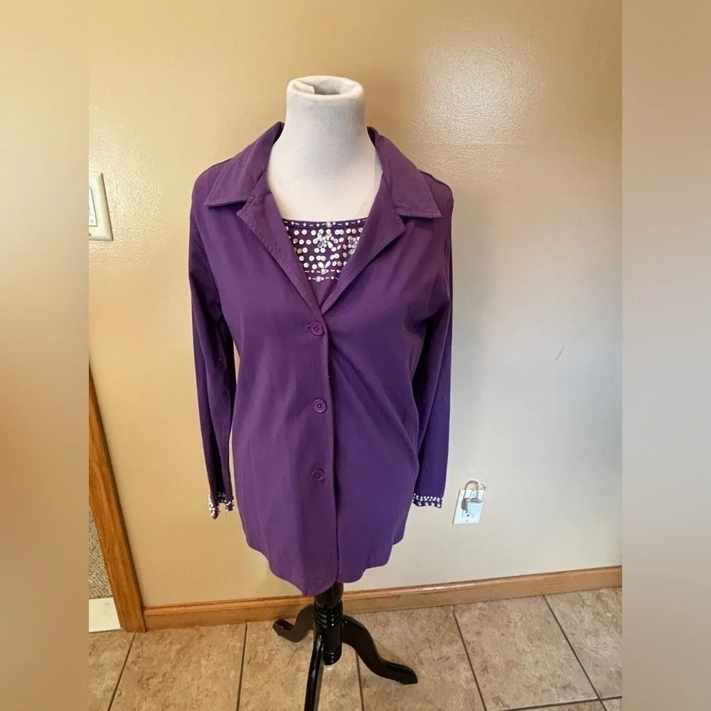 Salon Studio Women’s Jacket & Tank Top Set with Embellishing Size Medium